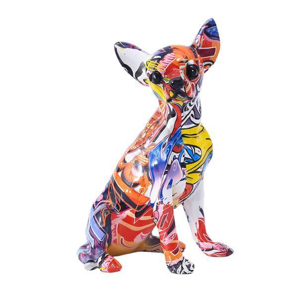 犬の像、チワワの置物、子犬のクラフト彫刻動物の装飾、卓上デスクキャビネットホームレストラン用｜eriistore｜05
