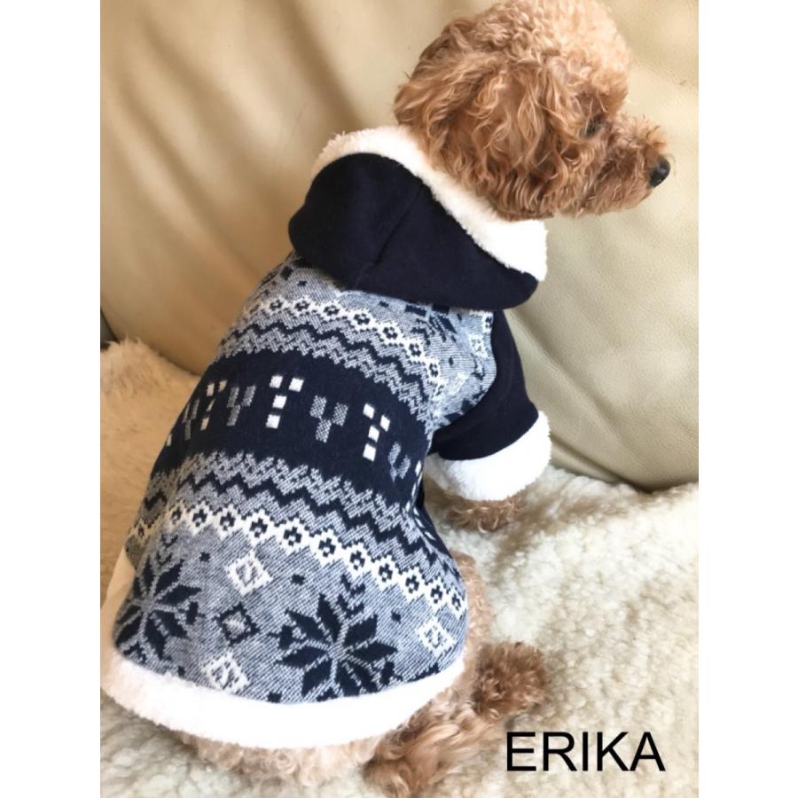 秋冬 かわいい 犬服 雪花柄 おしゃれ フードパーカー : ERIKA - 通販