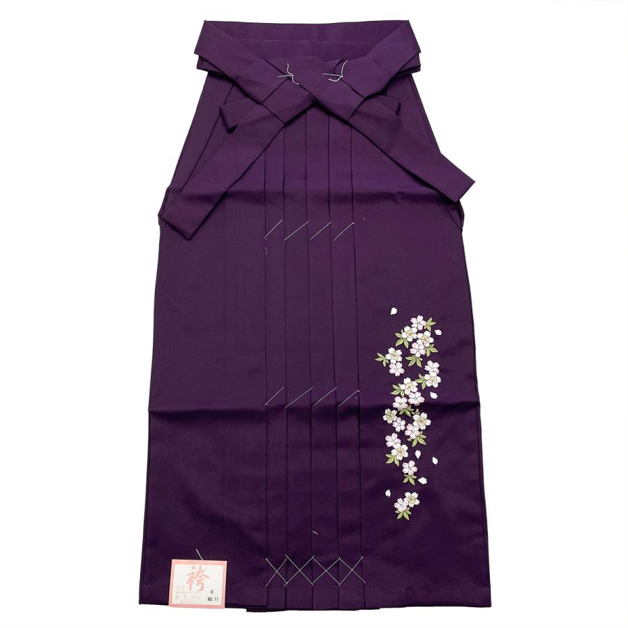 袴 女袴 No.07 紫紺 桜柄 刺しゅう入り 87cm S 小柄な女性 ジュニア 
