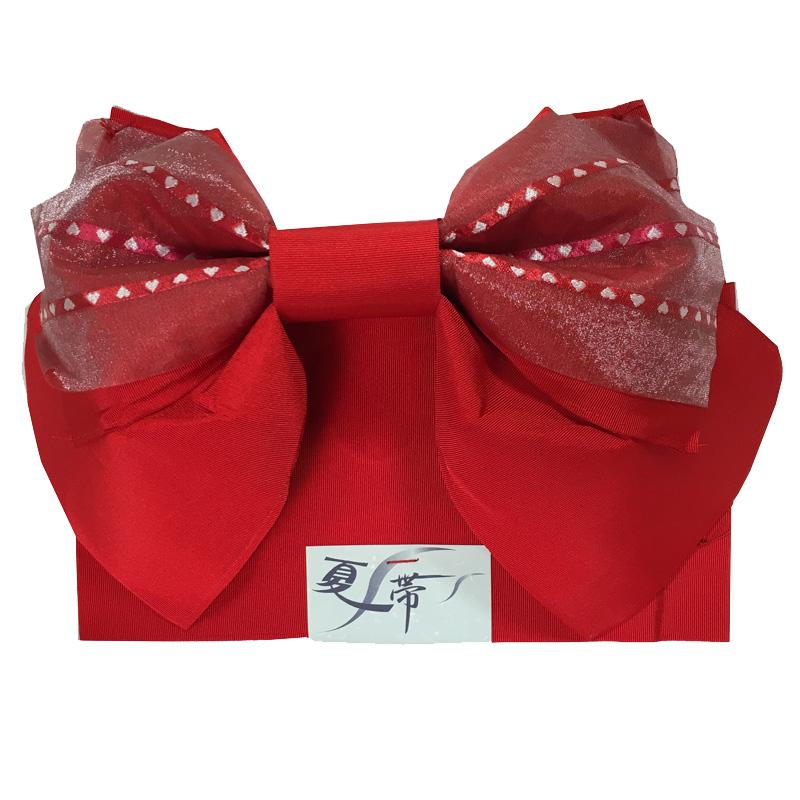 子供 浴衣 作り帯 セット No.14 女の子 160cm ピンク 花柄 帯 2点