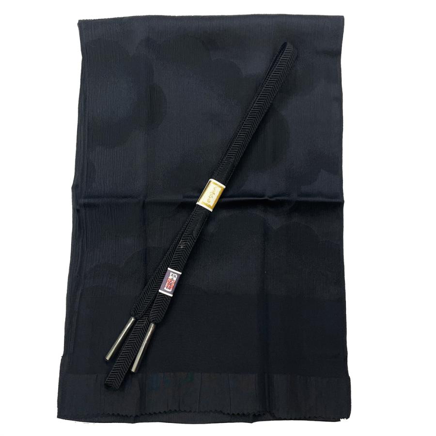 帯揚げ帯締めセット No.206 黒 喪服用 葬式 法事 在庫処分品 【pos 