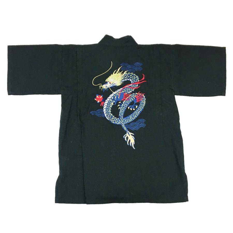 甚平 子供用 男の子 No.16 黒 竜 龍 刺繍 100cm 子ども じんべい じんべえ 夏祭り 花火大会 在庫処分品 【pos】 :boys-jinbei-16:きものShop 衿子 通販 子ども 甚平 100cm 龍