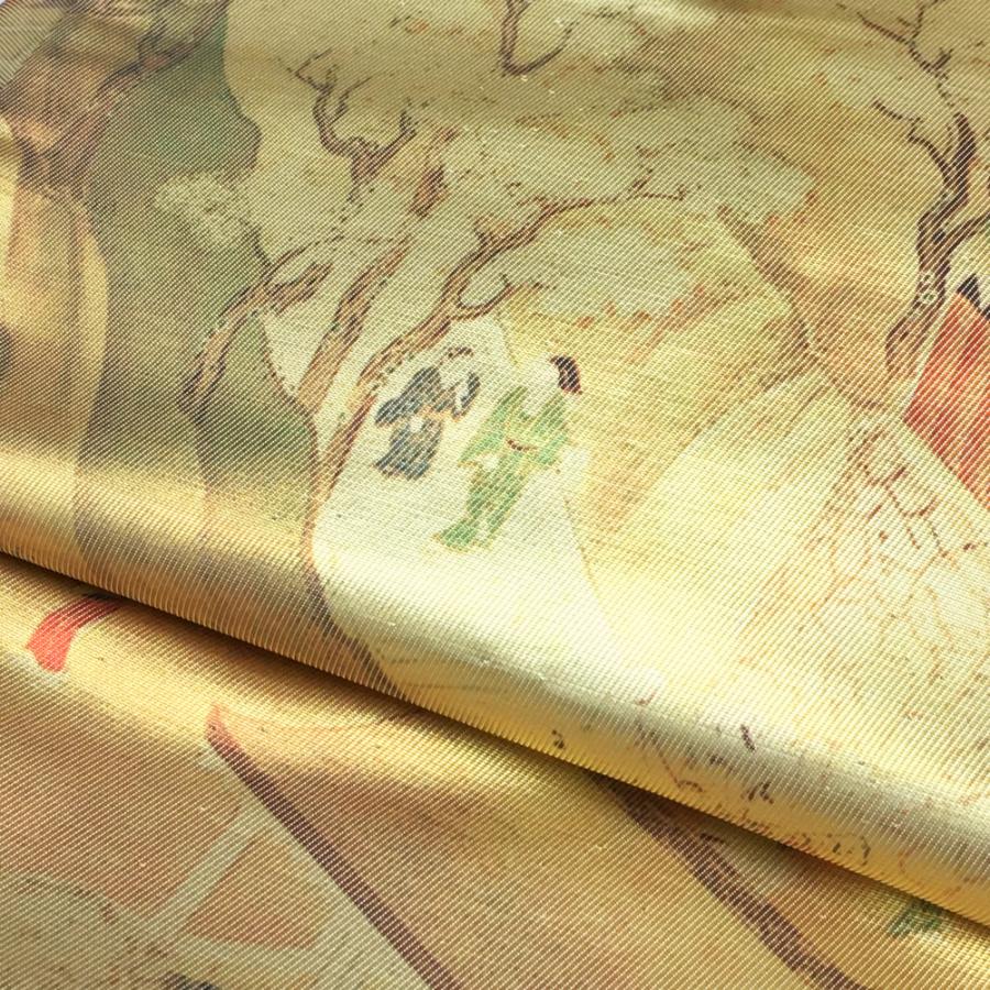 作り帯 付け帯 二重太鼓 No.76 金 ゴールド 絵巻物文様 西陣織 お太鼓