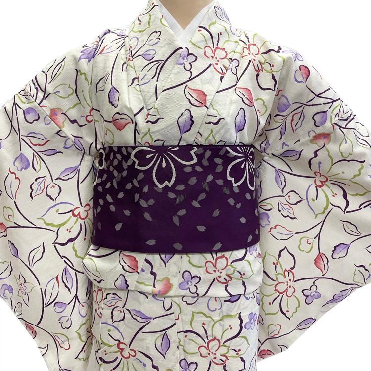 着物 半幅帯 2点 セット set301 女性 小紋 単衣 Mサイズ 砂色 花 着物 半幅帯 2点 セット set301 女性 小紋 単衣 Mサイズ 砂色 花
