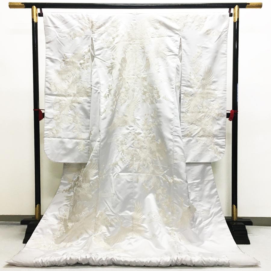 白打掛 白無垢 中古 No 1001 白 ホワイト 鶴柄 花柄 ウエディング ブライダル 結婚式 婚礼 花嫁衣裳 Used リサイクル リユース 宅配便 Used 1001 きものshop 衿子 通販 Yahoo ショッピング