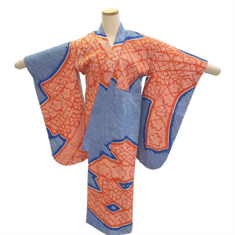 振袖】伊達襟 襦袢付き しぼり 汚れ有-