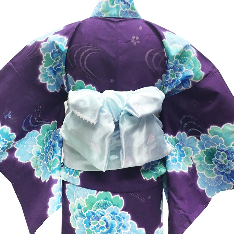 紫 桜柄浴衣 新品】 浴衣 単品 ゆり 桜 紫 花柄 大人 かわいい ワイン