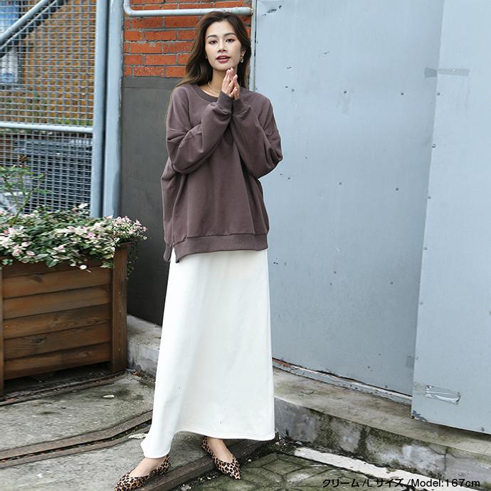 裏起毛ロングスカート 秋 冬 暖かい 裏ファー 裏ボア 暖か履き心地抜群マキシスカート スウェット 防寒 あったか 無地 レディース 162520 |  | 13