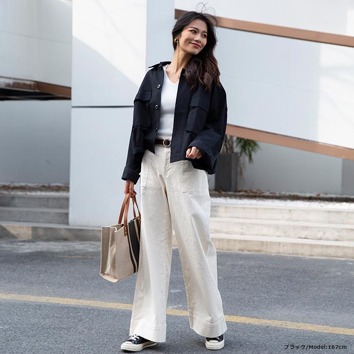 ショート丈ミリタリージャケット ジャケット レディース ミリタリージャケット 春 秋 冬 長袖 上品 ゆったり 襟抜き アウター 162526 |  | 17