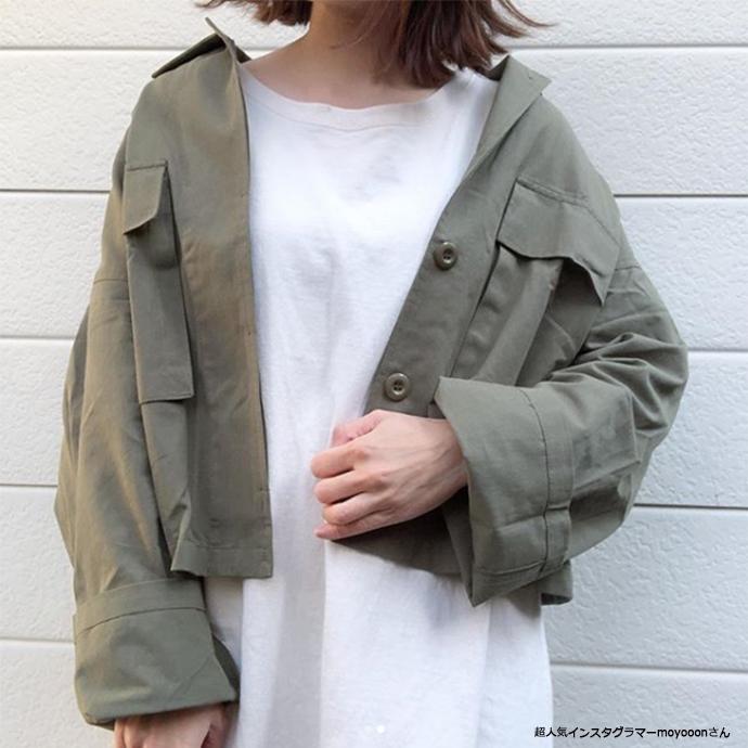 ショート丈ミリタリージャケット ジャケット レディース ミリタリージャケット 春 秋 冬 長袖 上品 ゆったり 襟抜き アウター 162526 |  | 06