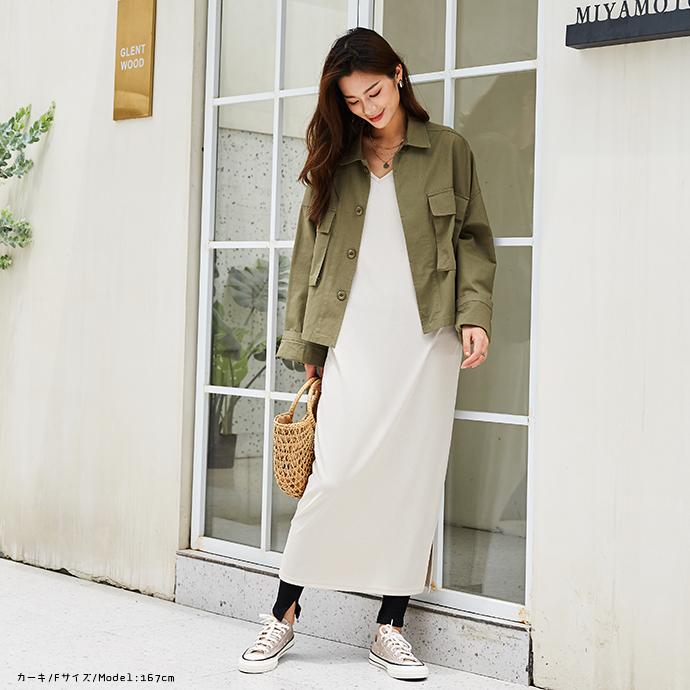 ショート丈ミリタリージャケット ジャケット レディース ミリタリージャケット 春 秋 冬 長袖 上品 ゆったり 襟抜き アウター 162526 |  | 14