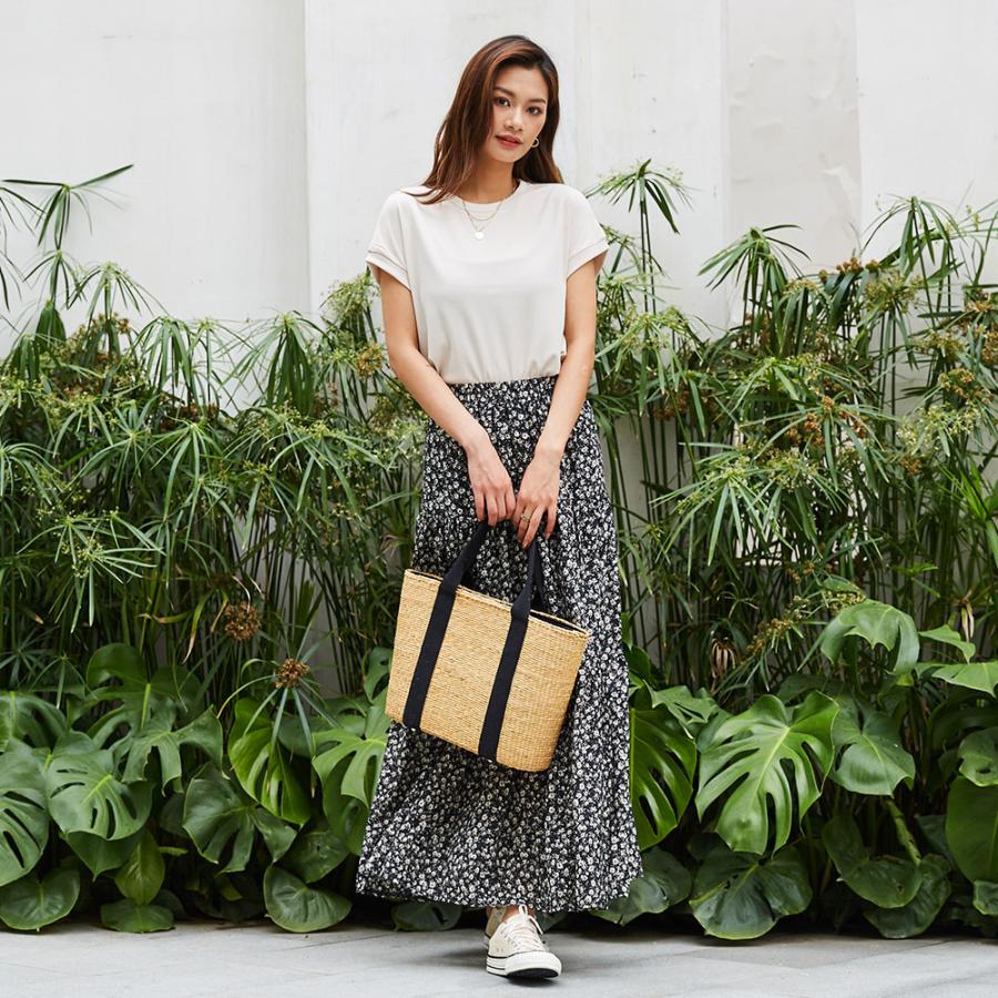 花柄 シフォン ロングスカート 秋 スカート ロング丈スカート オールシーズン フレアスカート スエード調ティアードスカート 162536 |  | 04