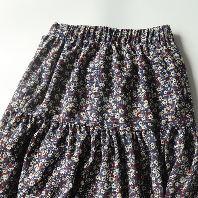 花柄 シフォン ロングスカート 秋 スカート ロング丈スカート オールシーズン フレアスカート スエード調ティアードスカート 162536 |  | 06