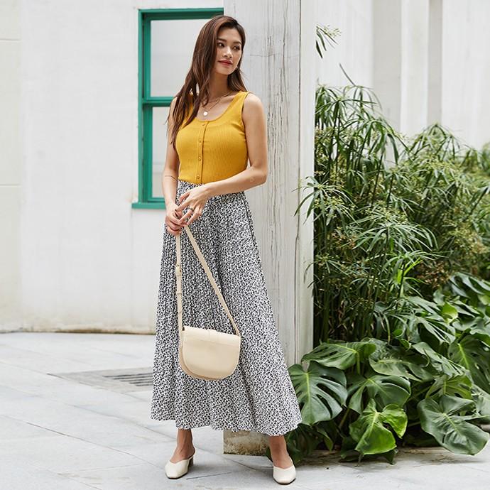 ナチュラル 上品 花柄プリーツスカート プリーツロングスカート プリーツスカート 花柄 ウエストゴム レディース スカート M L 162540 |  | 11