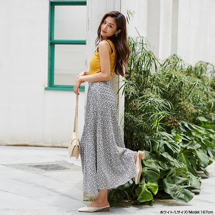 ナチュラル 上品 花柄プリーツスカート プリーツロングスカート プリーツスカート 花柄 ウエストゴム レディース スカート M L 162540 |  | 02