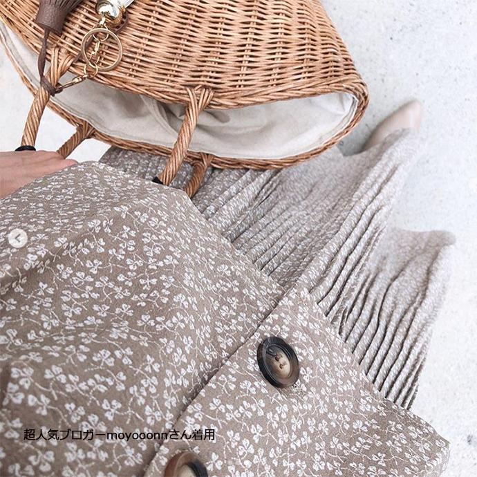 ナチュラル 上品 花柄プリーツスカート プリーツロングスカート プリーツスカート 花柄 ウエストゴム レディース スカート M L 162540 |  | 04