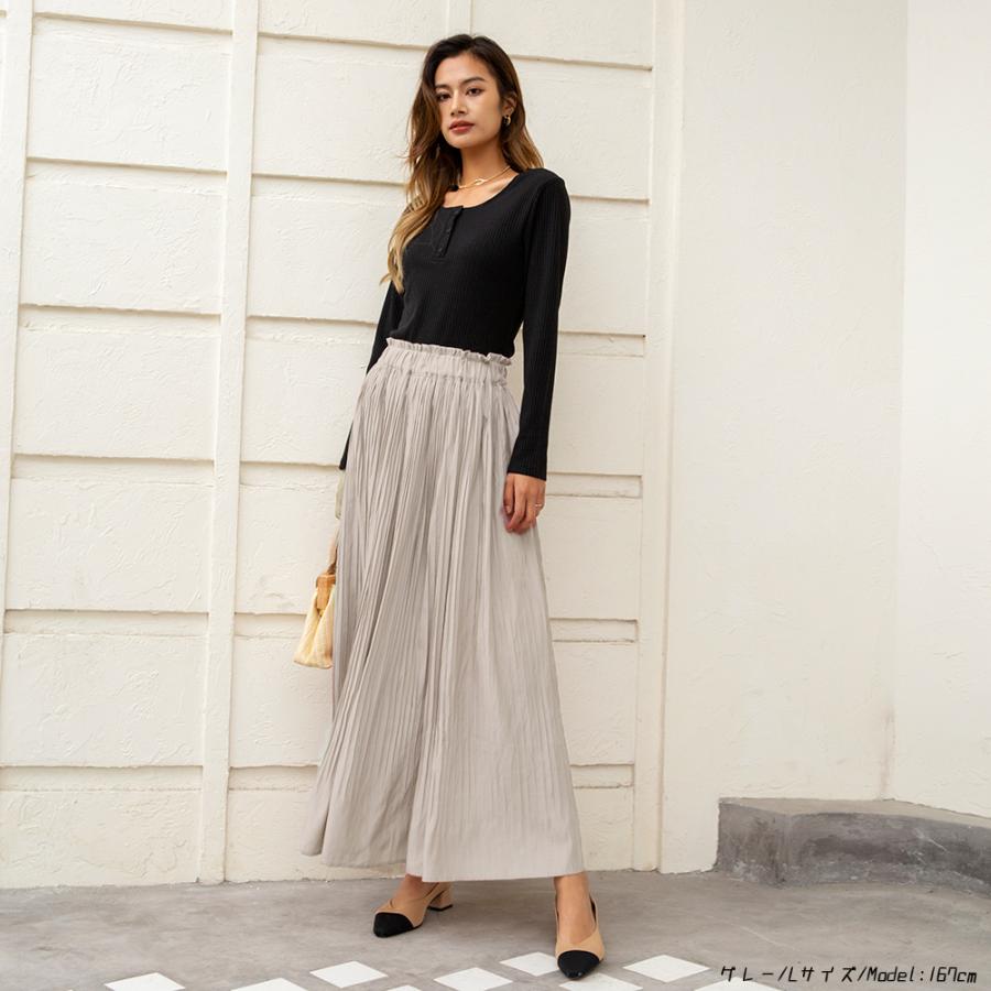 消しプリーツスカート ナチュラル 上品 高級 無地プリーツスカート プリーツロングスカート プリーツスカート 定番 ロングスカート レディース スカート 162541 |  | 12