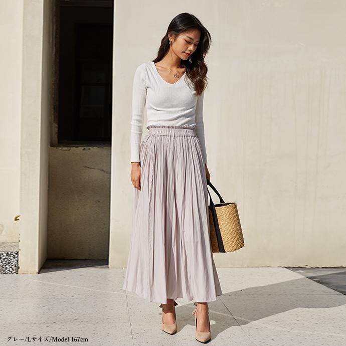 消しプリーツスカート ナチュラル 上品 高級 無地プリーツスカート プリーツロングスカート プリーツスカート 定番 ロングスカート レディース スカート 162541 |  | 17