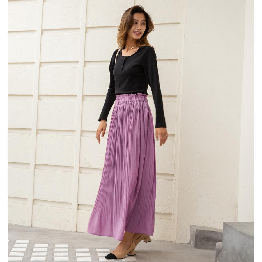 消しプリーツスカート ナチュラル 上品 高級 無地プリーツスカート プリーツロングスカート プリーツスカート 定番 ロングスカート レディース スカート 162541 |  | 07