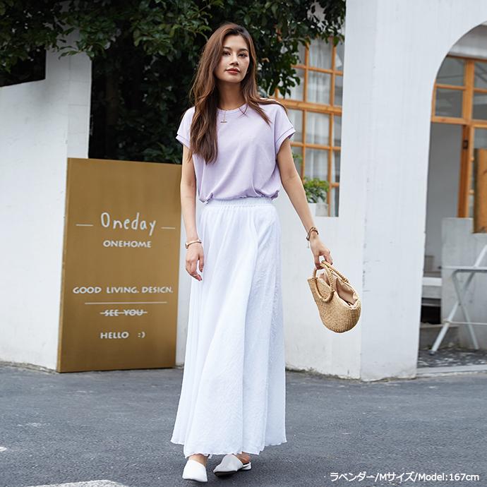 話題の神T Tシャツ リラックスフレンチスリーブT 半袖 tシャツ レディース Uネック トップス 半袖 体型カバー クルーネック 162591 |  | 01