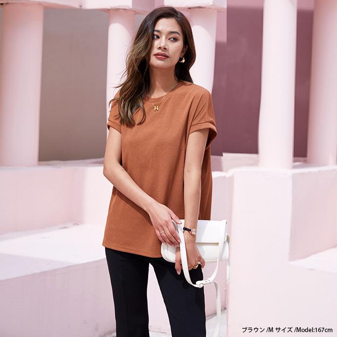 話題の神T Tシャツ リラックスフレンチスリーブT 半袖 tシャツ レディース Uネック トップス 半袖 体型カバー クルーネック 162591 |  | 10