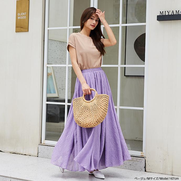 話題の神T Tシャツ リラックスフレンチスリーブT 半袖 tシャツ レディース Uネック トップス 半袖 体型カバー クルーネック 162591 |  | 04