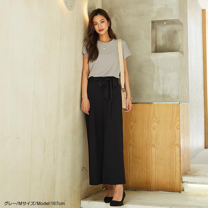 話題の神T Tシャツ リラックスフレンチスリーブT 半袖 tシャツ レディース Uネック トップス 半袖 体型カバー クルーネック 162591 |  | 07