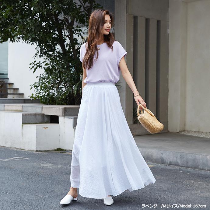 話題の神T Tシャツ リラックスフレンチスリーブT 半袖 tシャツ レディース Uネック トップス 半袖 体型カバー クルーネック 162591 |  | 08