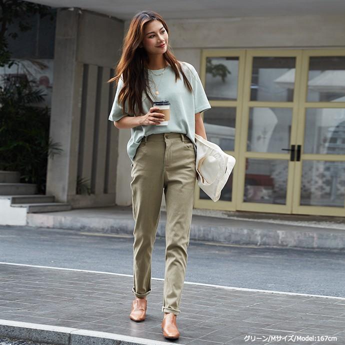 定番 吸汗 半袖 Tシャツ サイトスリット  無地 クルーネック トップス UVカット 体型カバー レディース 綿 無地Tシャツ 半袖Tシャツ 162592 |  | 03