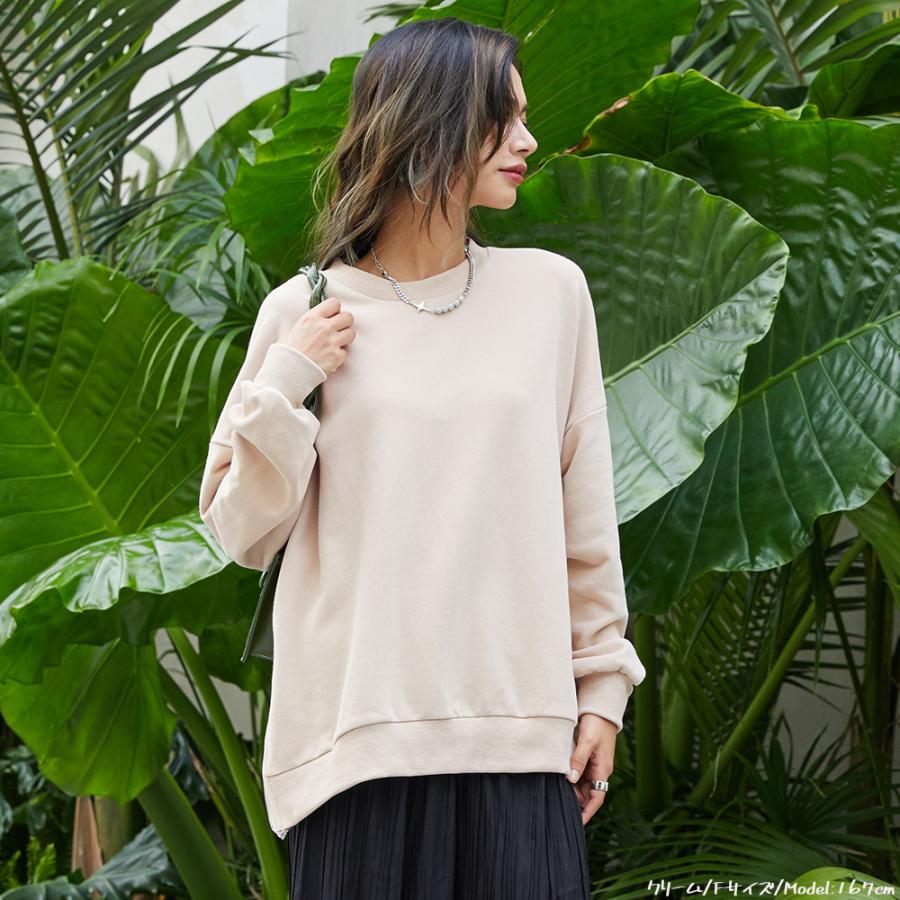 ZIP付き裏毛プルオーバー プルオーバー サイドZIP トレーナー スウェット 無地 パーカー スリット 秋 冬 レディース162597 |  | 12