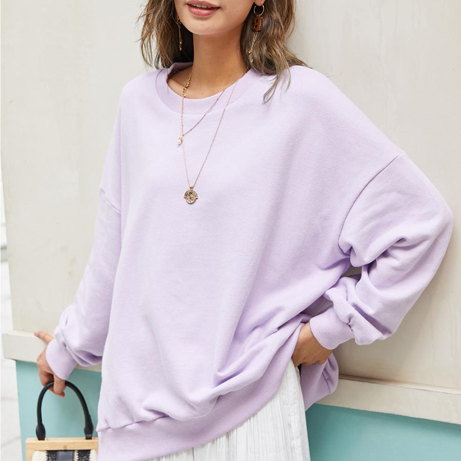 ZIP付き裏毛プルオーバー プルオーバー サイドZIP トレーナー スウェット 無地 パーカー スリット 秋 冬 レディース162597 |  | 14