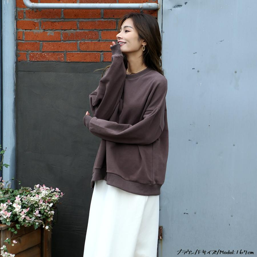 ZIP付き裏毛プルオーバー プルオーバー サイドZIP トレーナー スウェット 無地 パーカー スリット 秋 冬 レディース162597 |  | 16