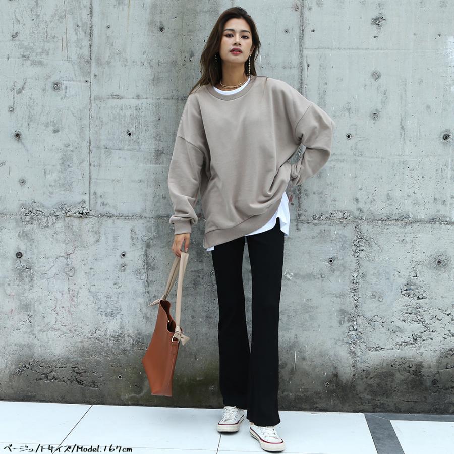 ZIP付き裏毛プルオーバー プルオーバー サイドZIP トレーナー スウェット 無地 パーカー スリット 秋 冬 レディース162597 |  | 02