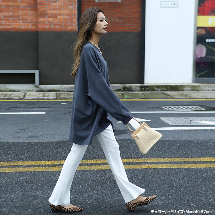 ボリューム袖 ゆったりプルオーバー レディース トレーナー スウェット 長袖 トップス チュニック 体型カバー オーバーサイズ 162598 |  | 12