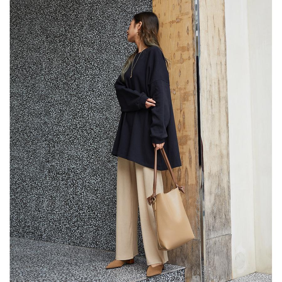 ボリューム袖 ゆったりプルオーバー レディース トレーナー スウェット 長袖 トップス チュニック 体型カバー オーバーサイズ 162598 |  | 07