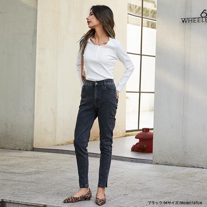 サイドスリット スリットデニムパンツ スキニー デニム パンツ レディース ロングパンツ ボトムス ストレッチパンツ レギンスパンツ デニムパンツ 162601 |  | 12