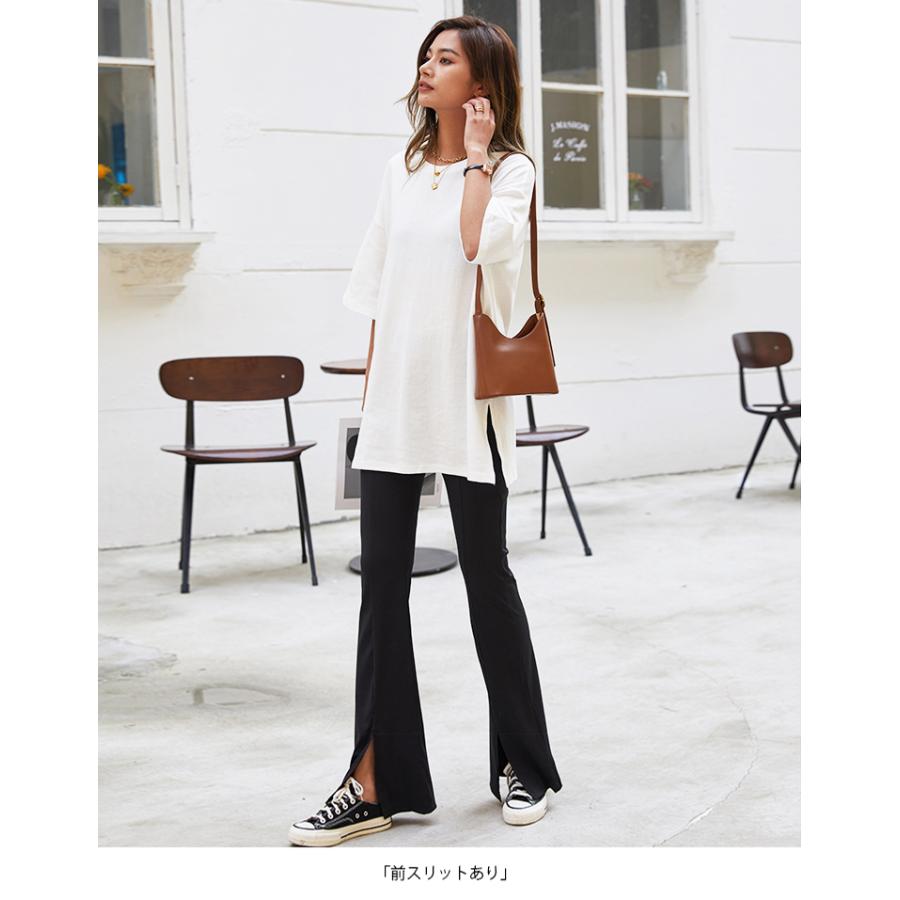 リブパンツ フレアリブパンツ 前スリットパンツ レギンス レギンスパンツ フレアレギンス フレアパンツ リブレギンス レディース 162604 |  | 09