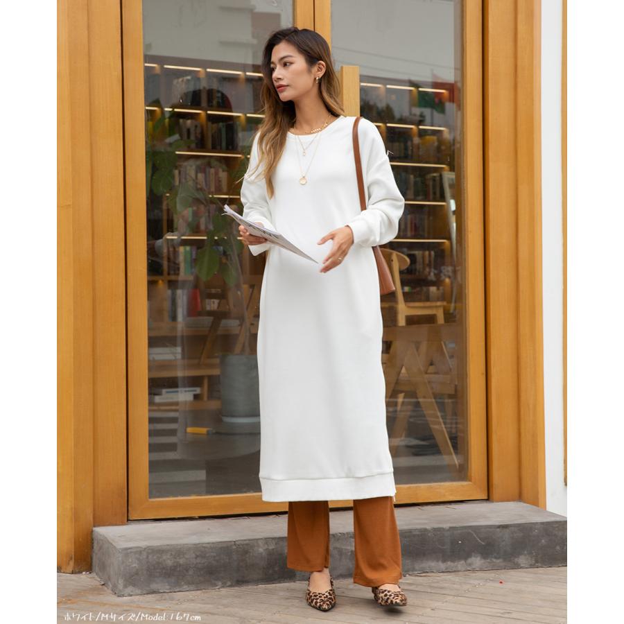 裏起毛 裾ファスナーパーカーワンピース レディースファッション 秋 冬 ワンピース ロングワンピ あったか 長袖 無地 レディース スリットパーカー 162608 |  | 11