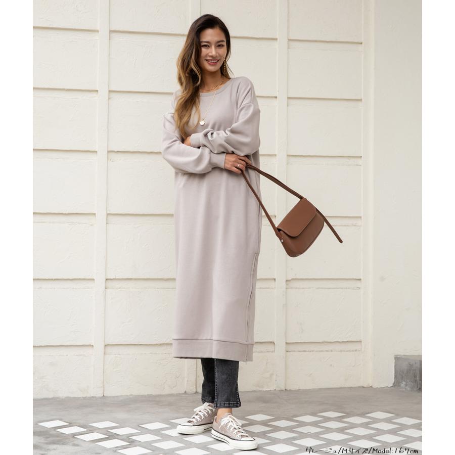 裏起毛 裾ファスナーパーカーワンピース レディースファッション 秋 冬 ワンピース ロングワンピ あったか 長袖 無地 レディース スリットパーカー 162608 |  | 04