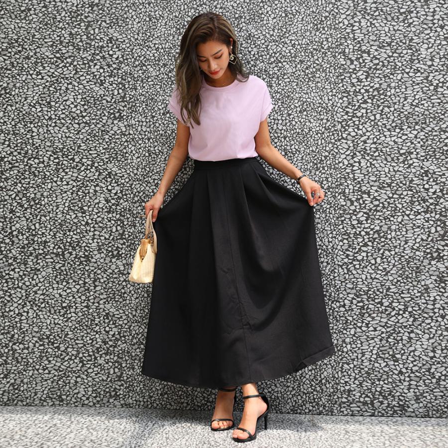 たっぷり 5面立体裁断 ロングスカート フレアボリューム ロング