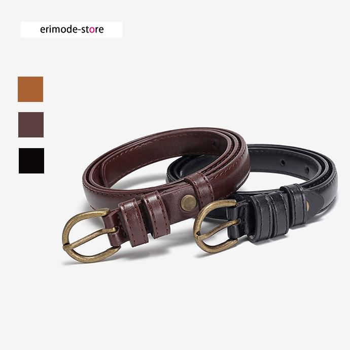 ベルトレディース 定番 ゴールドバックル ベルト レディース おしゃれ 20mm幅 レザー シンプル プレゼント リクルート スーツ ビジネス 162630 | 