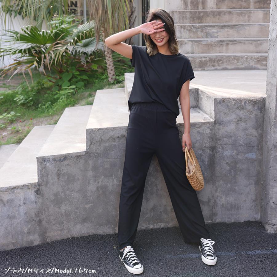 『オリジナルワッフル素材×デザイン』冷感ワイドパンツ 冷んやり ゆったり ウエストゴム  伸縮性 無地 ストレッチ ロングパンツ リラックス レディース 162636 |  | 15