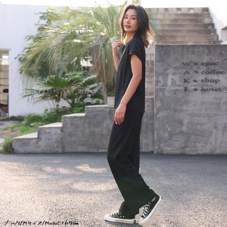 『オリジナルワッフル素材×デザイン』冷感ワイドパンツ 冷んやり ゆったり ウエストゴム  伸縮性 無地 ストレッチ ロングパンツ リラックス レディース 162636 |  | 18