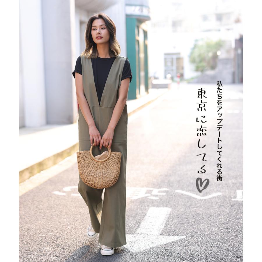 パンティーライン　ワンピース　街 Vネックオールインワン ワンピース オールインワン セットアップ Vネック ベイカーパンツ ワイドパンツ ロングパンツ レディース サロペット  162650 : エリモデストア - 通販 - Yahoo!ショッピング