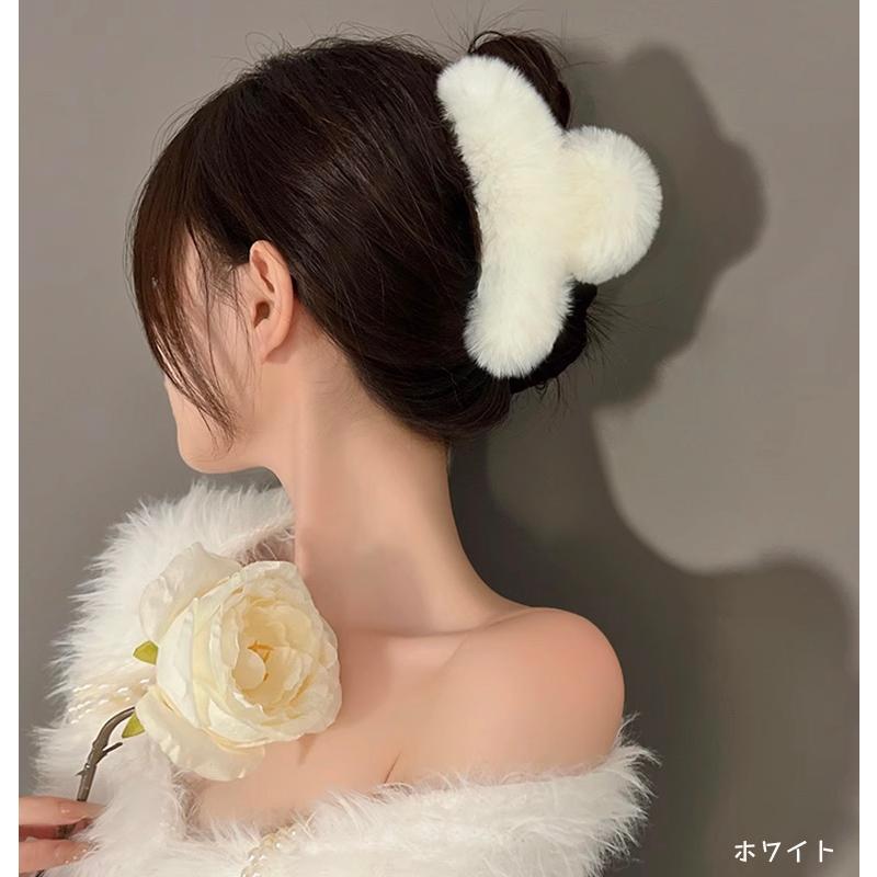 ファーバンスクリップ ヘアクリップ ふわふわ ヘアアクセサリー 髪留め ハーフアップ ヘアアレンジ バンスクリップ ファー 韓国 大人気 162676｜erimode-store｜11