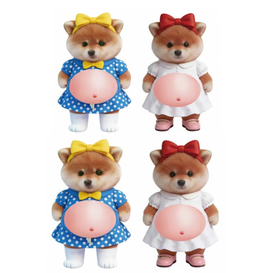 『話題のシール』大人気 お腹ぷにぷにシール 3D立体 可愛い猫 柴犬 スクイーズ もっちり ステッカー もこもこ 肉球 もちもち 162713 |  | 15