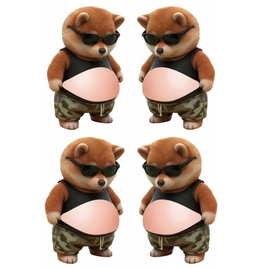 『話題のシール』大人気 お腹ぷにぷにシール 3D立体 可愛い猫 柴犬 スクイーズ もっちり ステッカー もこもこ 肉球 もちもち 162713 |  | 17