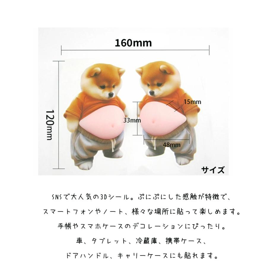 『話題のシール』大人気 お腹ぷにぷにシール 3D立体 可愛い猫 柴犬 スクイーズ もっちり ステッカー もこもこ 肉球 もちもち 162713 |  | 04