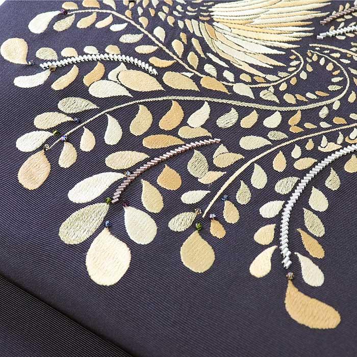 衿秀 帯 名古屋帯 刺繍　スワロビーズ　【Legend】　鳳凰　反物　未仕立て 1192874739.jpg?1618367928