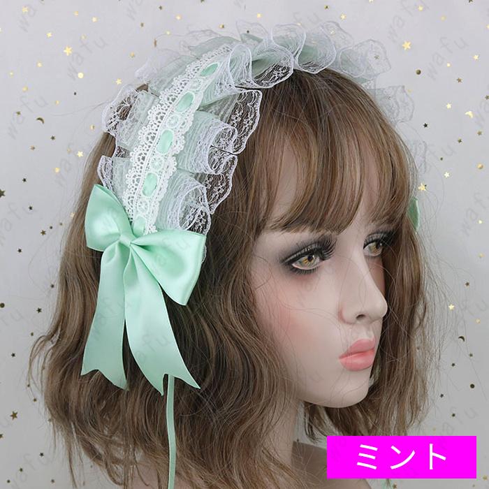 ヘッドドレス ロリータ (h117#) 日本国内当日発送 12color ヘア